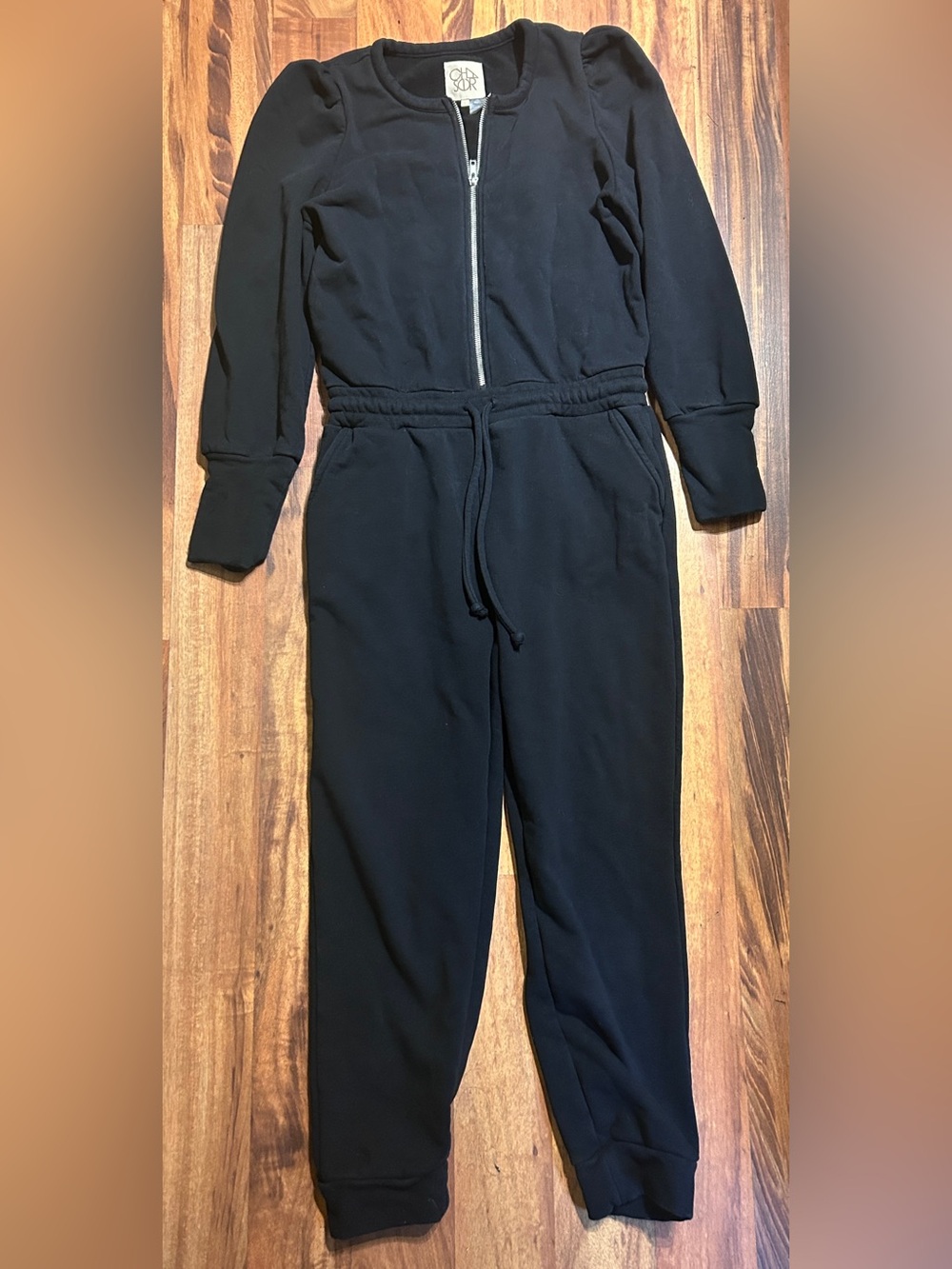 CHASER x EVEREVE Puff Sleeve Zipper Front Jumpsuit